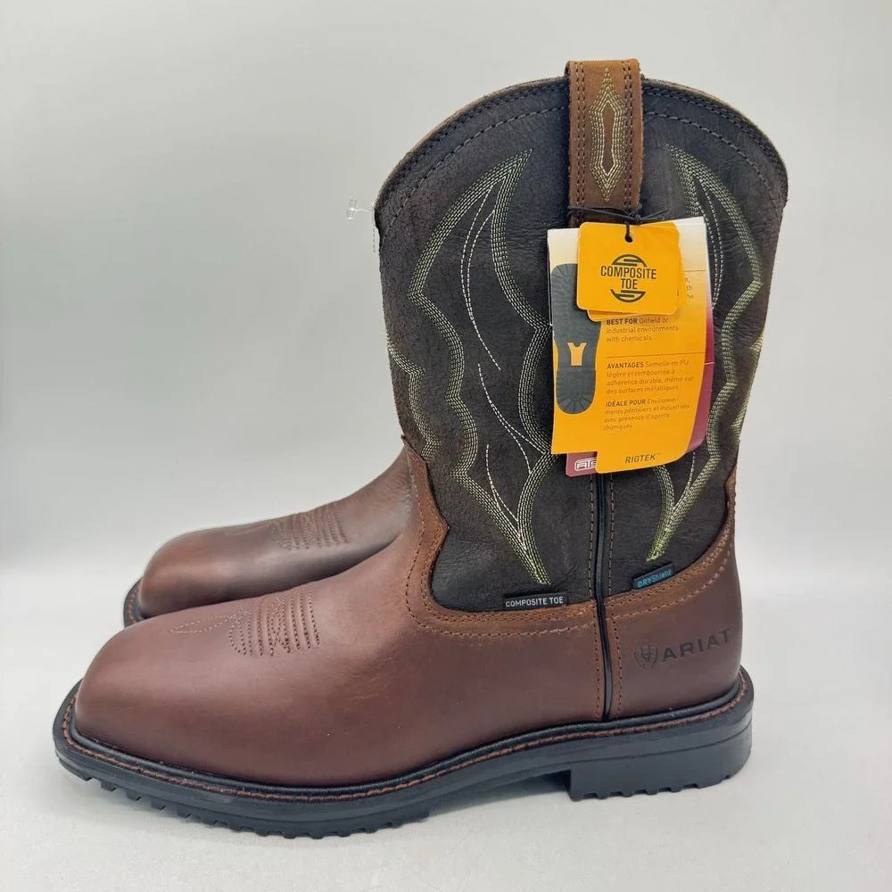 Ariat Rigtek H2O Boots Men's Size 10.5 D Brown Leather Composite Toe